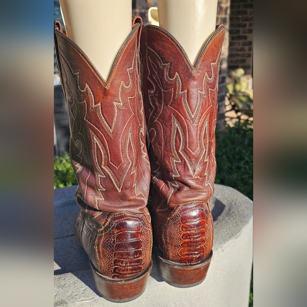 Men's Lucchese Ostrich Leg Western Boots 11.5D - Picture 5 of 9